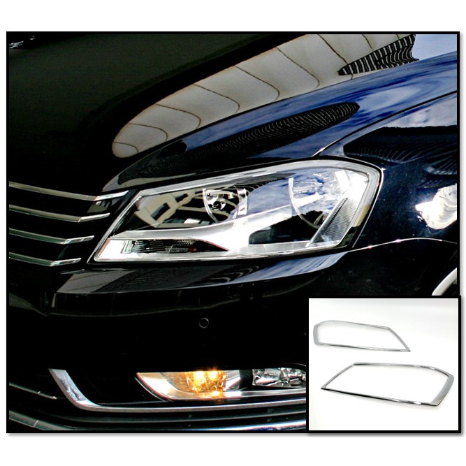 圓夢工廠 VW 福斯 Passat B7 2010~2015 改裝 鍍鉻銀 車燈框飾貼 前燈框 頭燈框 大燈框