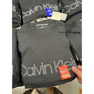 (小百姓美國正品代購）CK Calvin Klein Jeans 成人 字母logo 字體 基本款短袖 T恤 上衣 黑色