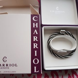 CHARRIOL 夏利豪經典鋼索手環-全新雙色黑白專櫃正品 夏利豪男生手環