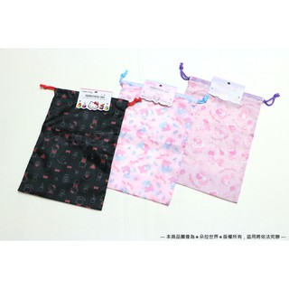 日本 三麗鷗Sanrio 束口袋 收納袋 Drawstring Bag 凱蒂貓 美樂蒂 雙子星 共3款 大款