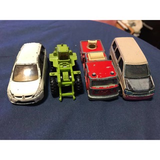 四臺合金小車一起賣 tomica honda stepwgn grandis majorett 模型車 二手 戰損