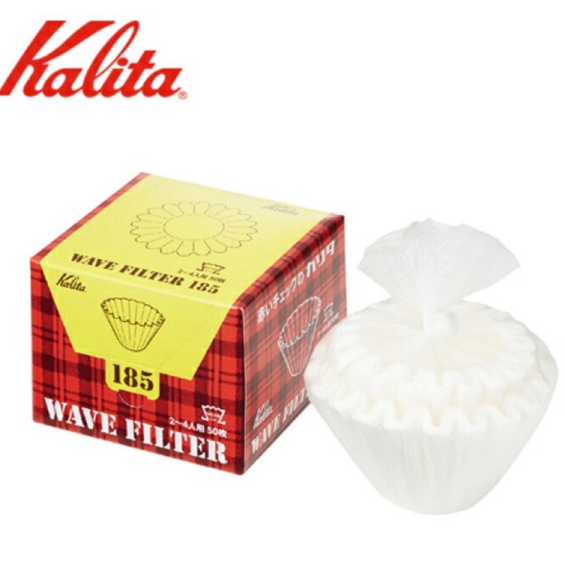 日製Kalita盒裝155 185濾杯專用蛋糕型濾紙 波浪型濾紙酵素漂白50個裝