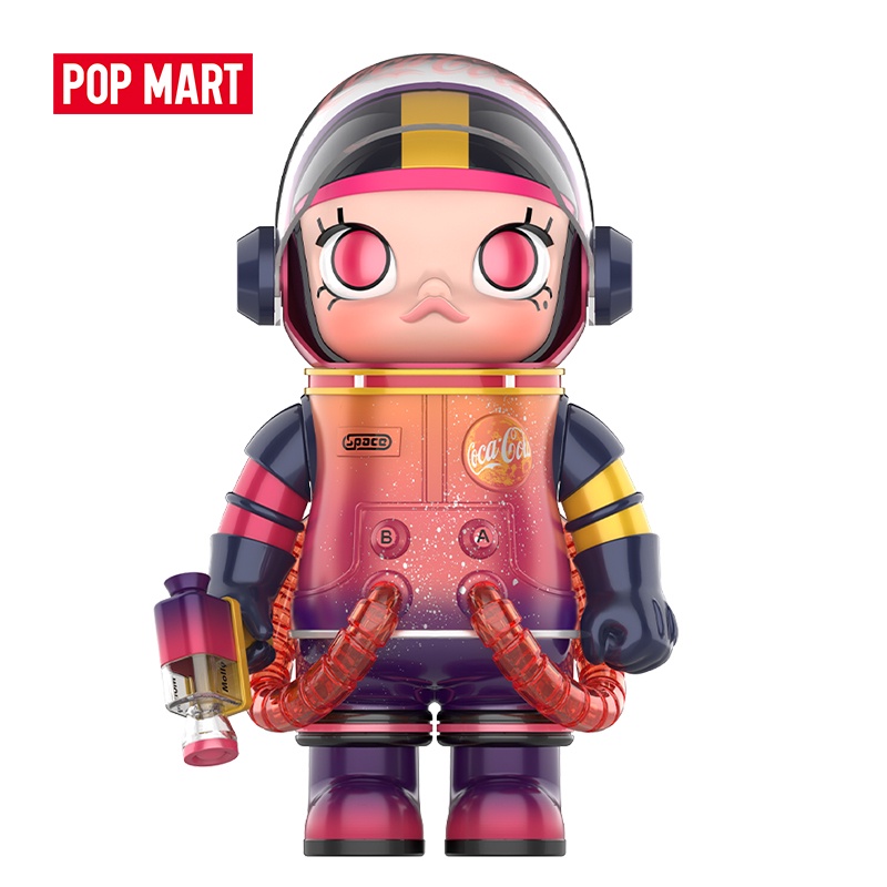 POPMART泡泡瑪特 MEGA珍藏系列 400% SPACE MOLLY可口可樂手辦盲盒玩具創意收藏品