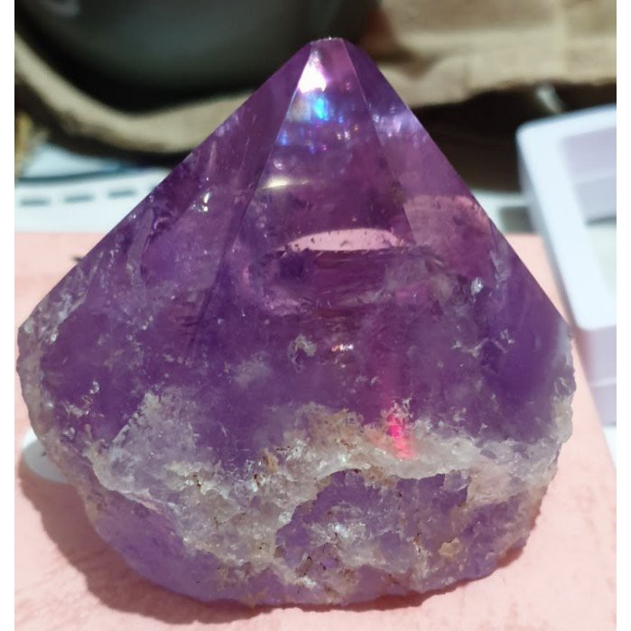 《阿紫水晶》天然玻利維亞紫水晶骨幹柱