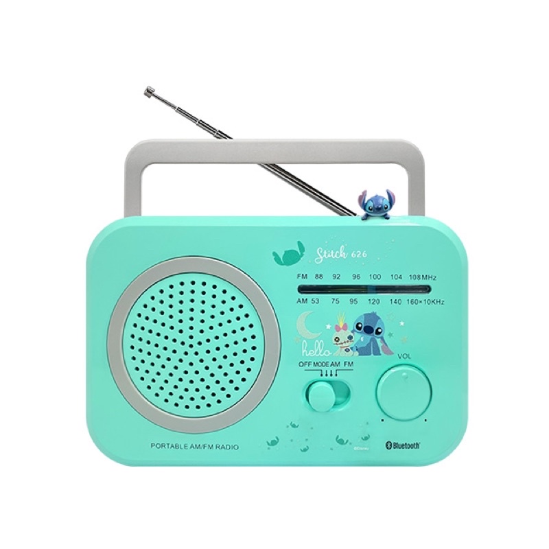 （全新）Disney迪士尼復古藍芽音響 史迪奇 R-861BT 藍芽喇叭 收音機 手提式