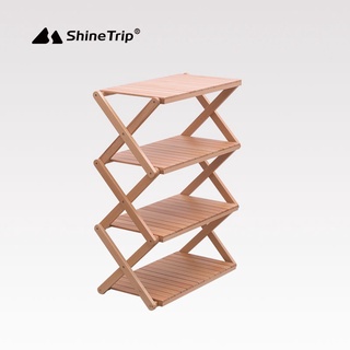臺灣現貨【6點伴好物市集】ShineTrip山趣 櫸木置物架 四層架 露營置物架 折疊置物架 露營層架 收納架 層架