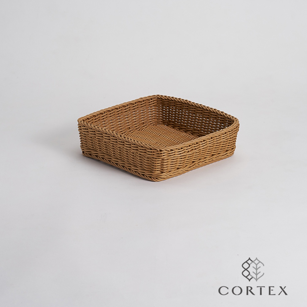 CORTEX 麵包籃 仿籐籃 方型W31 卡其色