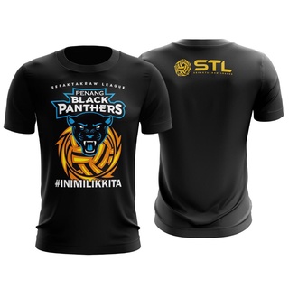 Jersi Sepak Takraw League STL Penang 黑豹 T 恤 3D 印花短袖上衣 T 恤