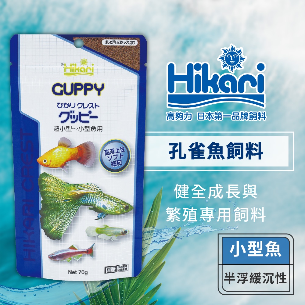 Hikari 高夠力 孔雀魚飼料 適用於孔雀魚 小型熱帶魚 燈魚 增豔色揚