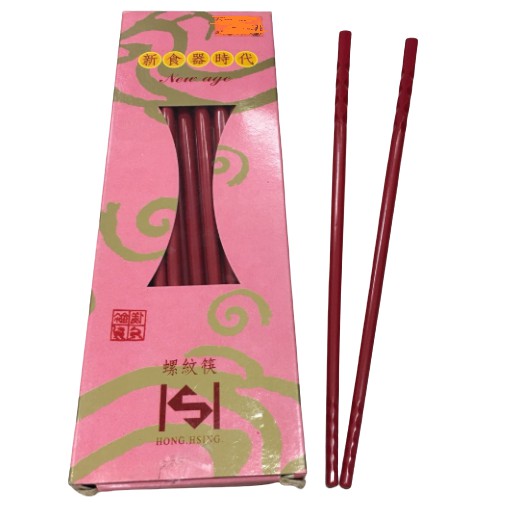 【大正餐具批發】10雙入 耐熱美耐皿 螺紋筷 25cm 筷子 塑膠筷