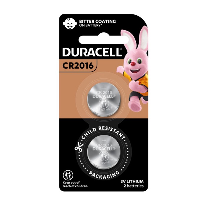 【DURACELL 金頂】 鈕扣型鋰電池 CR2016 3伏特 3V(2入)(台灣總代理)