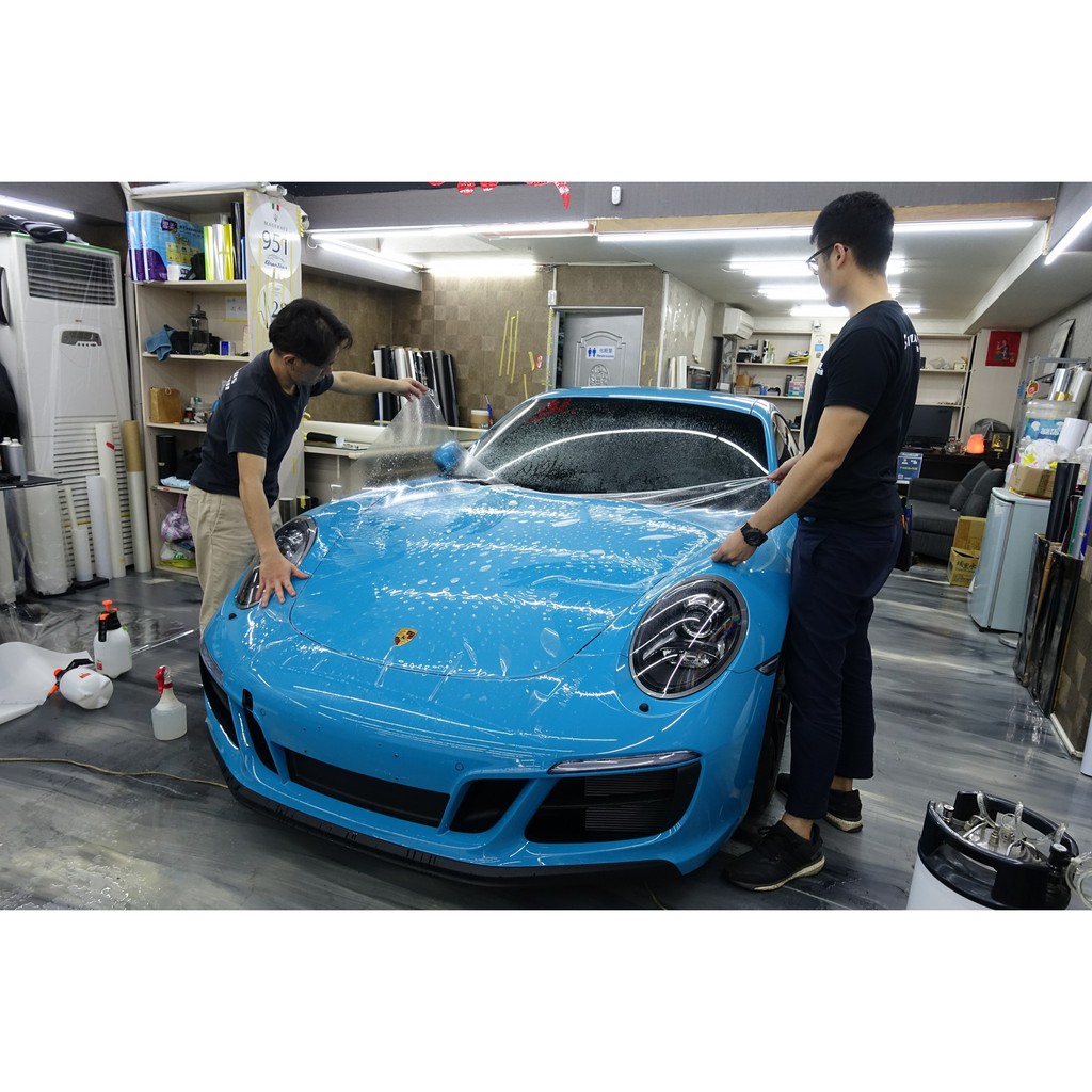 保時捷 Porsche 911 Carrera GTS 汽車貼膜 全車犀牛皮 車漆保護膜 全車透明膜 車頭犀牛皮 迎風面