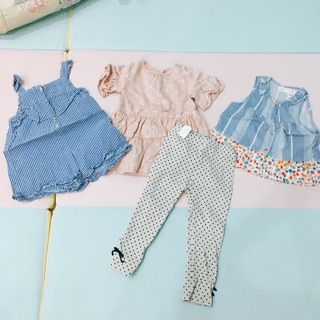 Zara baby 格子吊帶短褲 點點洋裝 內搭褲 條紋花花上衣
