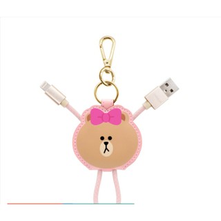 GARMMA 永橙 LINE FRIENDS Apple Lightning皮革吊飾傳輸線