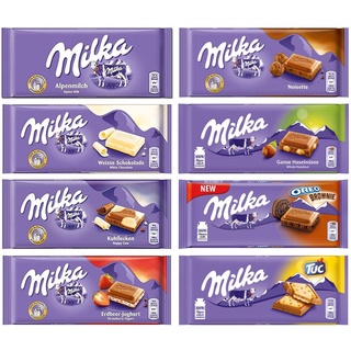 Milka OREO三明治餅乾牛奶巧克力 草莓夾心 花生焦糖夾心 乳牛斑斑牛奶巧克力【Sunny Buy】