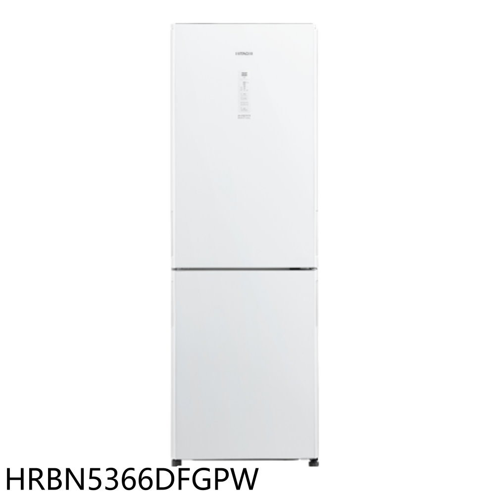 日立家電313公升雙門HRBN5366DF琉璃白右開冰箱HRBN5366DFGPW (含標準安裝) 大型配送