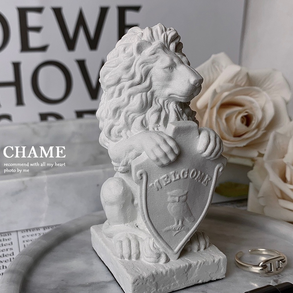 現貨到 小眾個性獅子盾牌雕像居家擺飾拍照擺件拍照道具擺飾 蝦皮購物