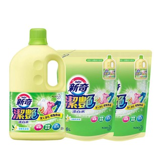 新奇 潔豔新型漂白水 淡雅花朵香補充包 1600ml/包 2000ml/瓶｜史泰博