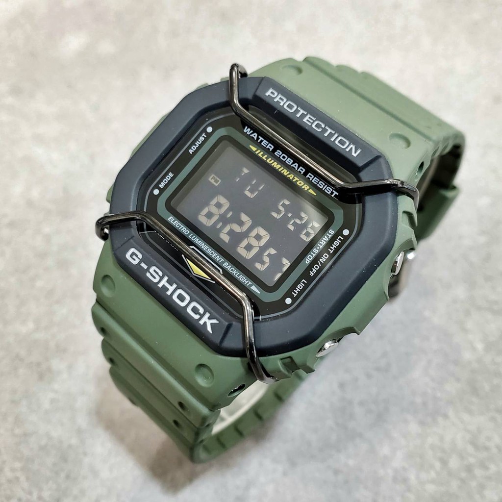 CASIO DW-5610SU-3 / G-SHOCK系列 /軍綠/附贈金屬保護桿/ 全新公司貨