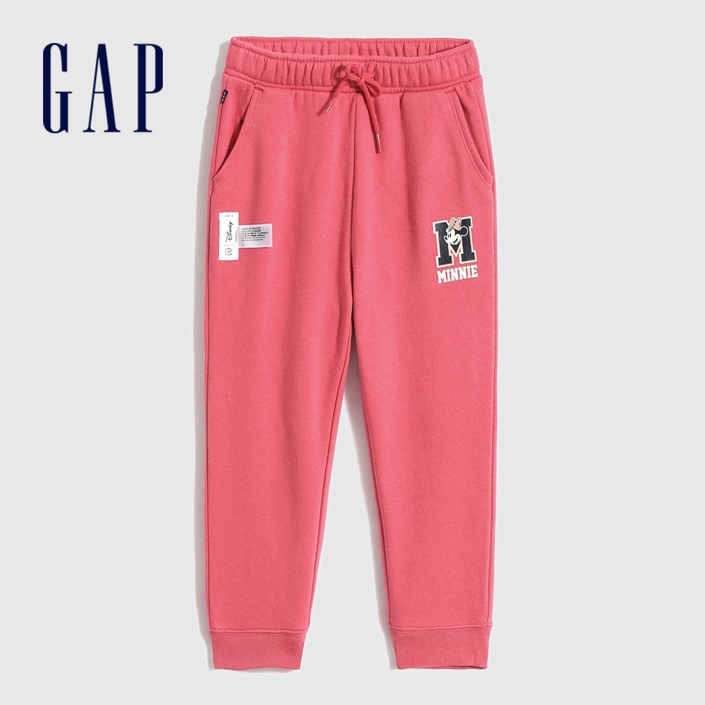 Gap 女幼童裝 Gap x Disney迪士尼聯名 印花刷毛棉褲-粉色(732030)