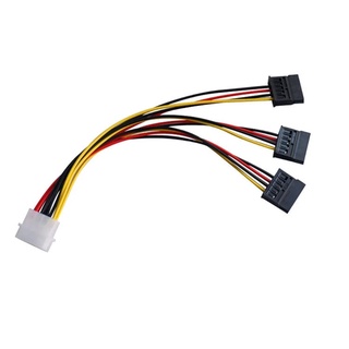 Fol 1pc 4 Pin IDE Molex 到 3 SATA 電源分配器延長線連接器計算機連接和插頭硬盤線