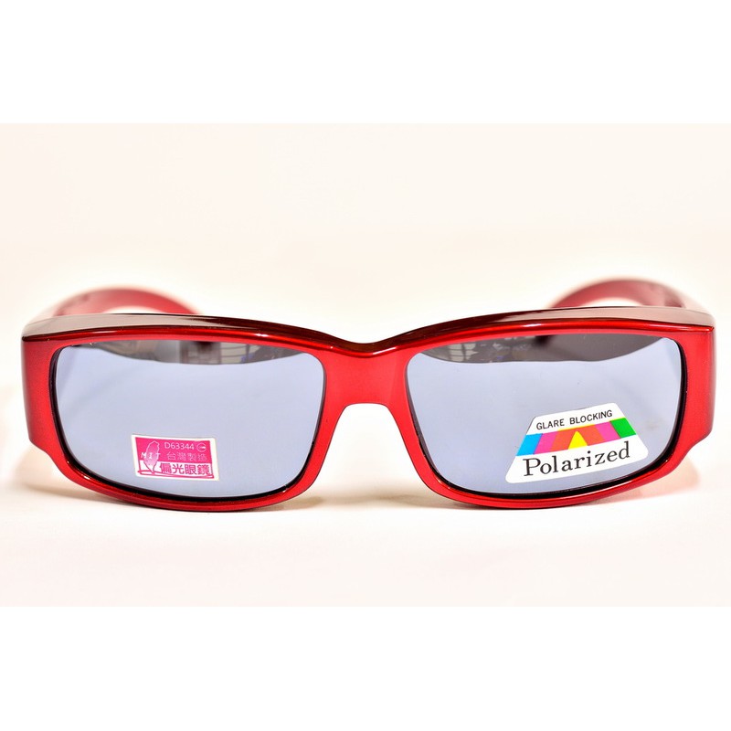 e視網眼鏡  WPM9419-紅框(可內戴近視眼鏡或老花眼鏡 )強化偏光水銀太陽眼鏡(檢驗合格)