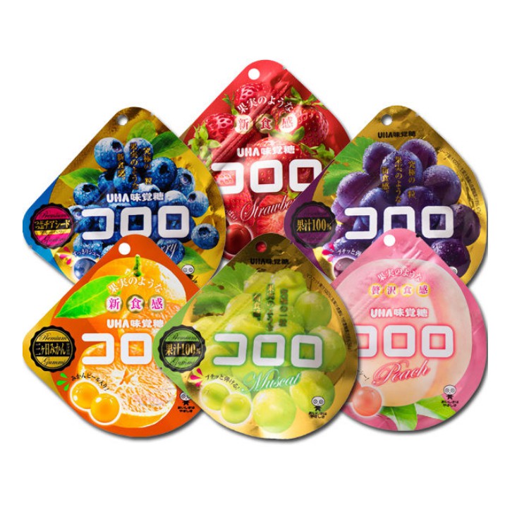 日本 UHA味覚糖 味覺糖 - 特別的果實口感軟糖 葡萄/麝香葡萄/橘子/藍莓/水蜜桃/草莓  多種口味選擇 48g