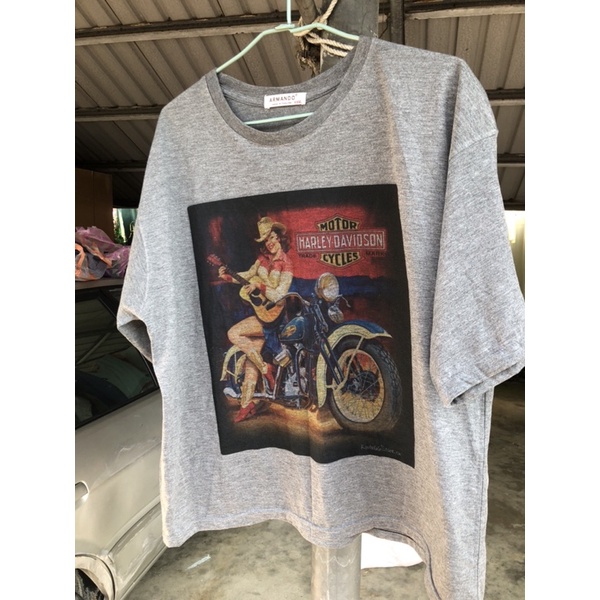 ARMANDO 哈雷Motor HARLEY-DAVIDSON Cycles 機車美女大圖短袖T恤上衣