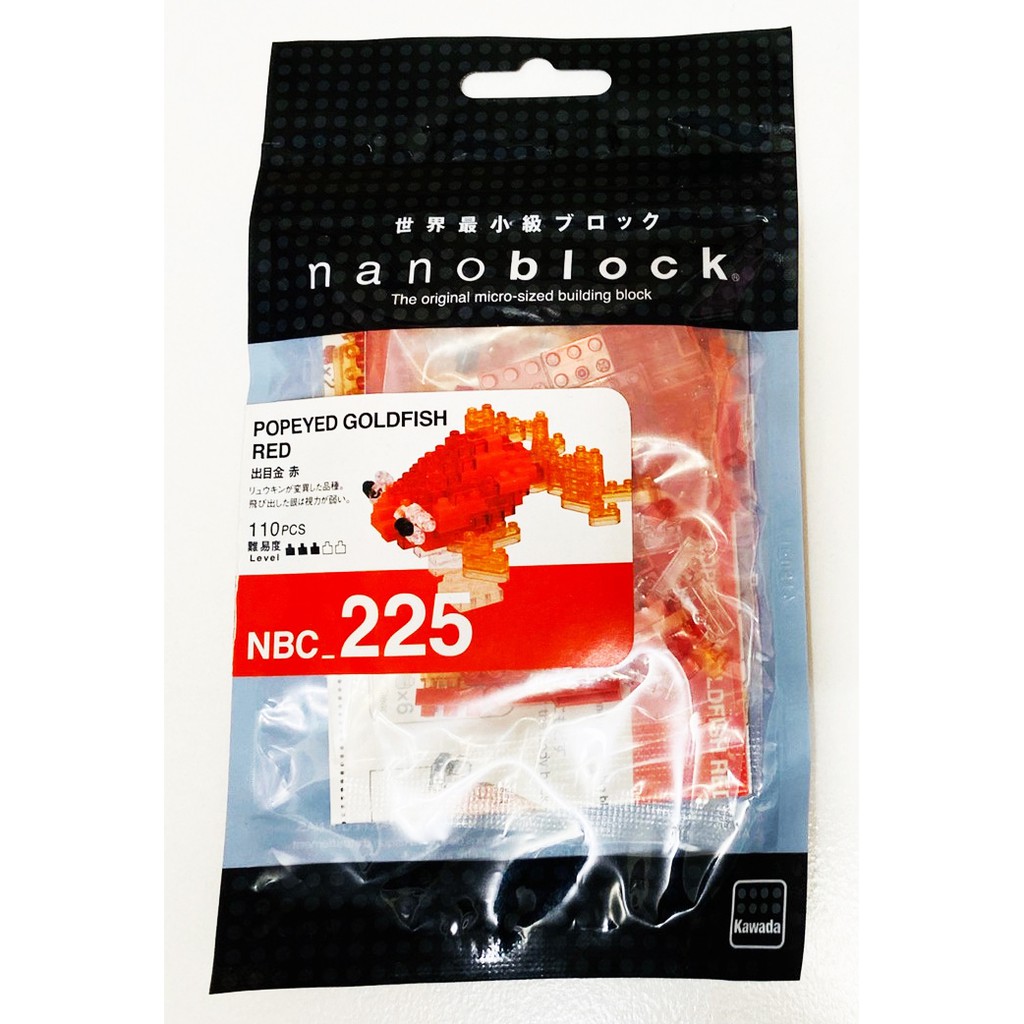 出清小舖 現貨日版河田積木nanoblock 世界最小級nbc 225 大眼紅金魚出目金赤全新 蝦皮購物