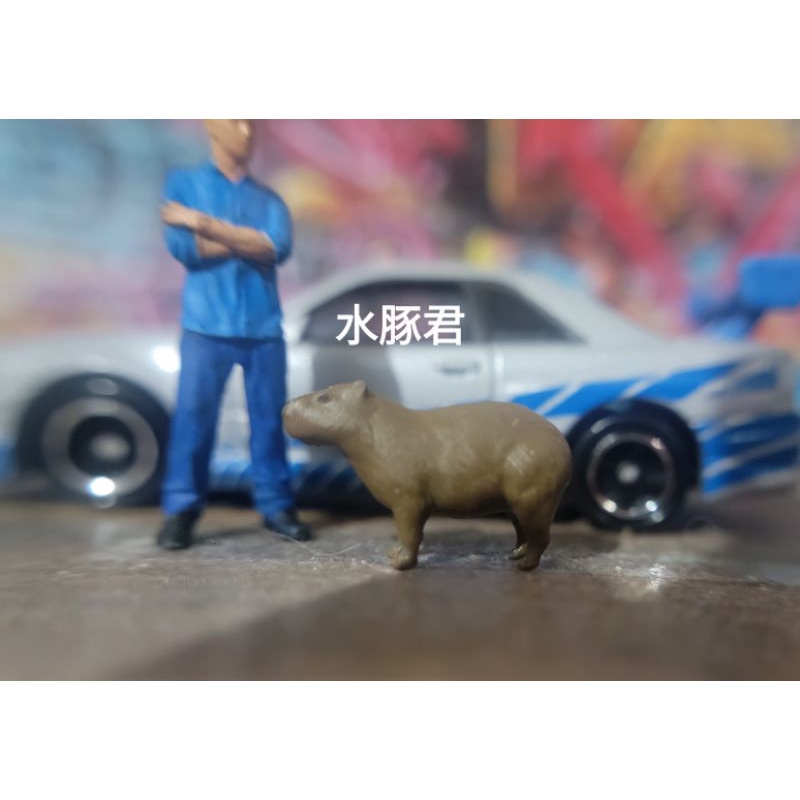 微縮世界-1:64場景人偶，現貨 水豚君(Tomica,袖珍，多美）