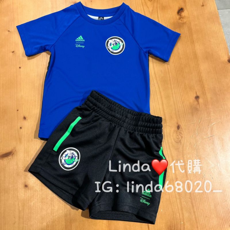 Linda❤️代購 Adidas DISNEY 迪士尼 巴斯光年 童裝  運動 套裝 兒童 短袖 短褲 HA6589