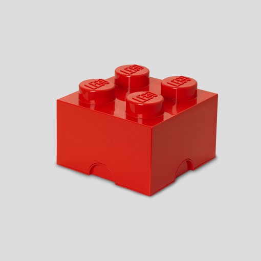 丹麥LEGO 放大版樂高收納箱4凸 (經典紅)