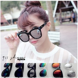Amuse．側V字大貓眼粗框反光水銀太陽眼鏡【f7022】＊911 SHOP＊