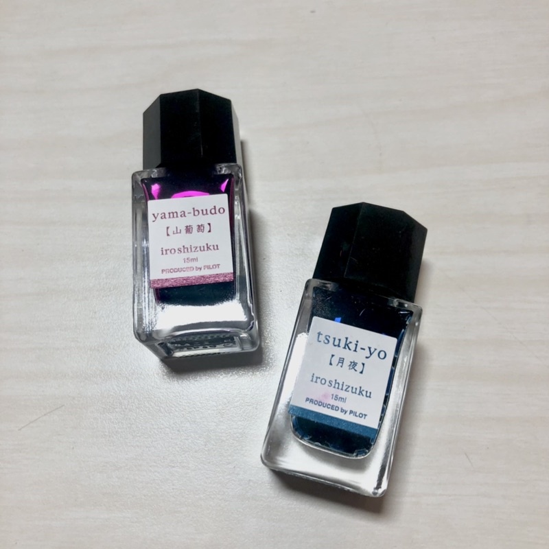 PILOT 百樂 iroshizuku 色彩雫 二手 鋼筆墨水 山葡萄 紫色 月夜 藍色 15ml
