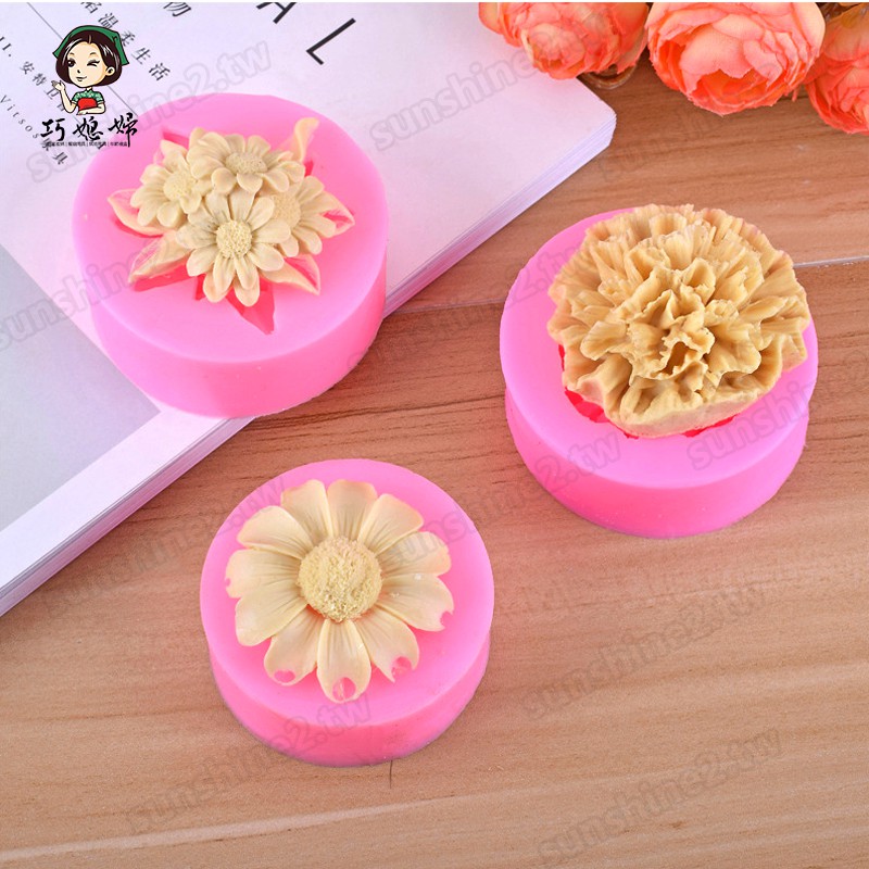 康乃馨矽膠模具 百合花丁香玫瑰向日葵翻糖模具 香薰石膏模具 多款花朵矽膠模具 蛋糕裝飾模 diy巧克力烘焙模具 手工皂模