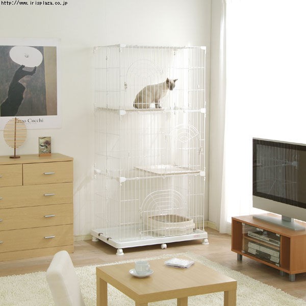 IRIS 高級電鍍寵物籠 三層室內籠 多層貓籠 PEC-903（附 滑輪）每件7,780元