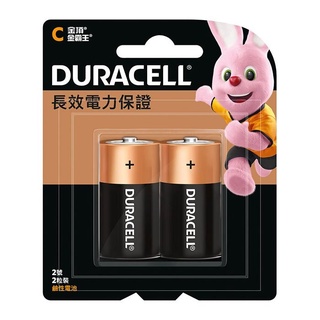 DURACELL 金頂 2號 電池 C 鹼性電池 2顆入 /卡 (超商單筆限購15卡)