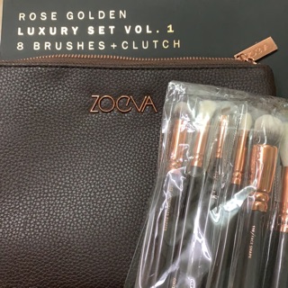 【現貨】ZOEVA - Rose Golden Luxury Set Vol 1 八件玫瑰金刷具組（臉部＋眼部）＋收納包