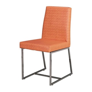 【PA1958-07】杜比電鍍餐椅(編織橙紋皮)(桃園以南請詢運費)