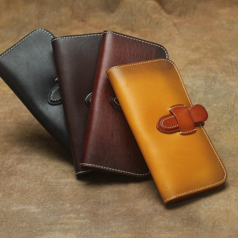 老兵牛仔 Ld104真皮個性簡約財布植鞣革抽帶長款錢夾 頭層牛皮 復古 彈力 耐拉 個性 蝦皮購物