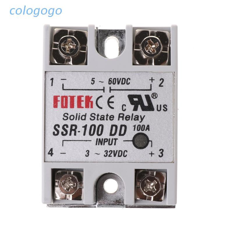 Colo SSR-100 DD固態繼電器模塊100A 3-32V DC輸入5-60V DC輸出繼電器