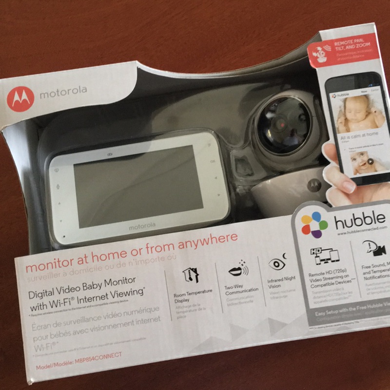 Motorola WIFI嬰兒數位影像家用高解析監視器-MBP854CONNECT