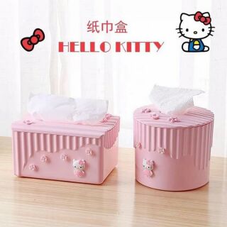 淘樂家生活趣✈️kitty紙巾盒家用簡約卡通可愛抽紙盒家居塑膠紙巾抽盒 Kitty紙巾盒 面紙盒