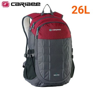 澳洲Caribee Triple Peak 26L電腦旅行雙肩後背包 CB-6108灰/紅