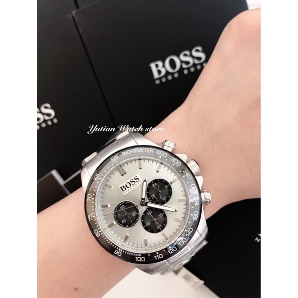 Hugo Boss_德式競速計時腕錶-三眼_黑白熊貓X銀鋼_實體門市（預購款)