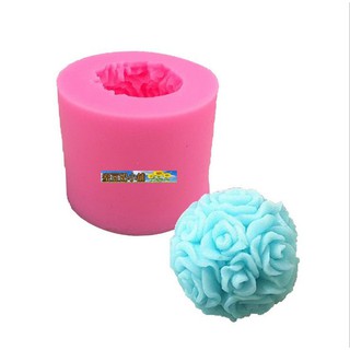 蜜豆奶小舖 歐霸 立體玫瑰花球 DIY 香皂肥皂模具 蛋糕模 手工皂模 蠟燭模 矽膠模 皂模 矽膠模具 蛋糕模