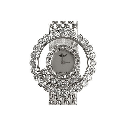 Chopard 蕭邦 Happy Diamonds 系列18K白金女用腕錶