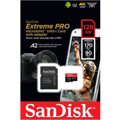 SanDisk Extreme Pro 128GB 128G microSD SDXC 170MB/s 4K 記憶卡