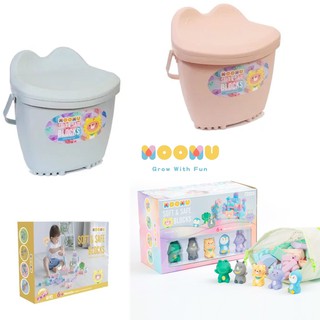 【MOOMU】馬卡香草軟積木40片/72片動物造型手指積木公仔5入/120片(桶)《Ally’s Shop曖麗》
