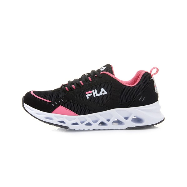 FILA CITY JOGGER 女款黑粉色透氣運動慢跑鞋-NO.5J310U005